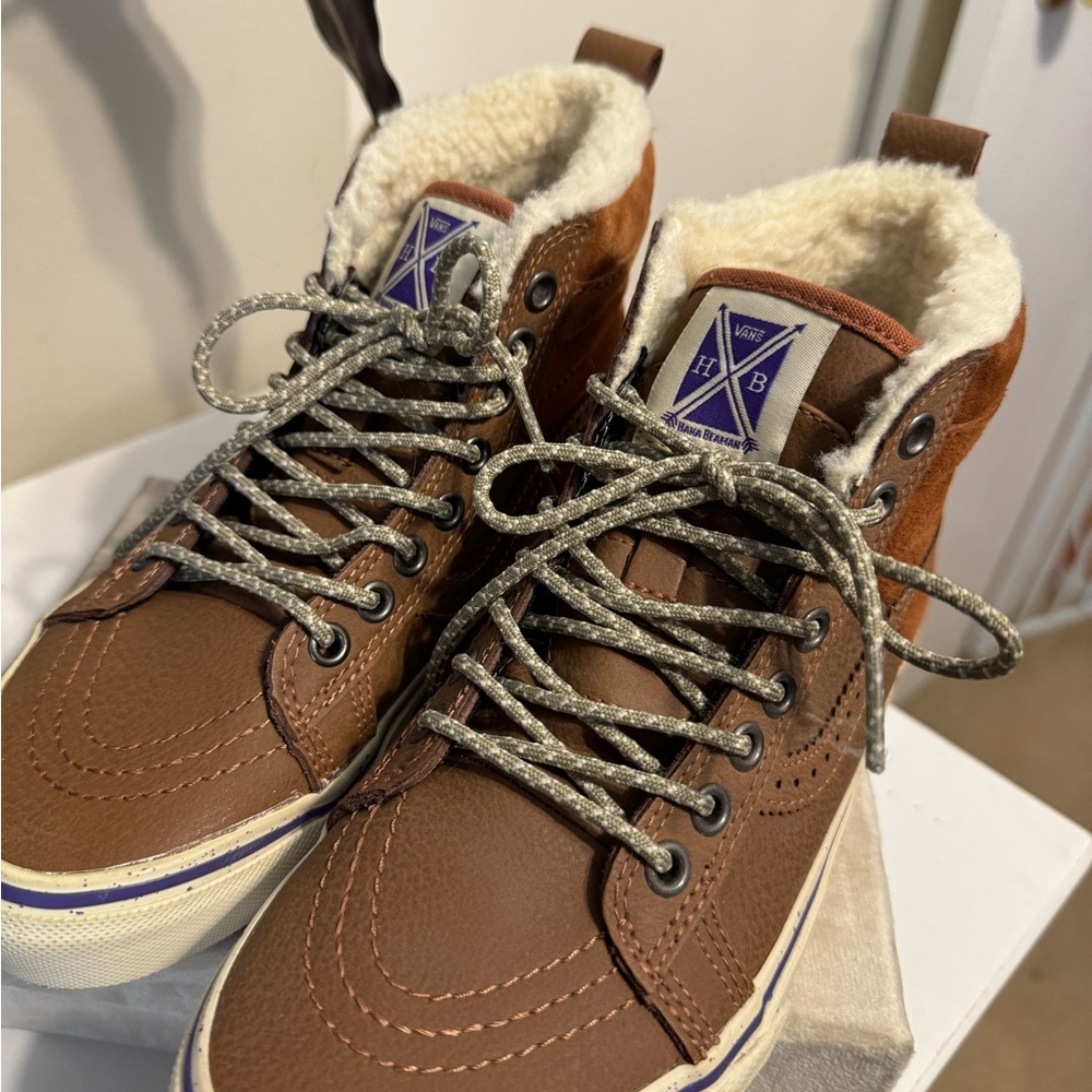 Vans Brown High-Top Sneakers with Cozy Lining